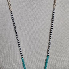 Sugarfix by BaubleBar Beaded Tassel Bohoemian-Style Necklace Teal-Colored