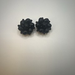 Vintage Clip On Earrings Cluster Beaded Germany, Real Vintage