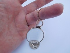 Extra Rare English Georgian 15K Gold QuiZZing Magnifying Crystal Loop Pendant !