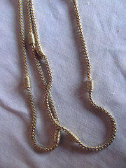 Vtg lot 4 necklace gold tone rope Monet bronze copper snake belt 28in 24in 17in