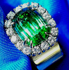 EARTH MINED Sea foam Blue Green PARAIBA Tourmaline DIAMOND Designer Deco Ring