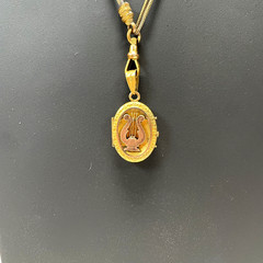 Antique Victorian W .& S. Blackinton Company Gold Filled Locket & Lyre Design