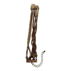 Vintage Multi-Strand Gold-Tone Bracelet – Textured Chain Layers, Toggle Clasp