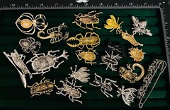 21pc Bug Insect Brooch Pins Rhinestone Crystal Beetle Spider Ladybug Mixed Gift