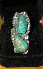 Native American Turquoise Sterling Silver Ring Old Pawn Antique Navajo 7.5