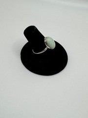 VINTAGE GREEN AMAZONITE GEMSTONE 925 STERLING HANDMADE RING JEWELRY SIZE 8.25