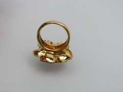 Ross Simons Sterling Silver Ring Gold Vermeil 3D Flower Vintage Size 7