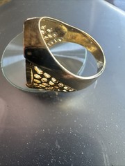 Gold plate stainless steel vintage ring Size 9.75 Liberty Coin ring New Vintage