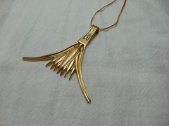 vtg MMA Egyptian signed 1976 King Tut Lotus Flower replica pendant necklace
