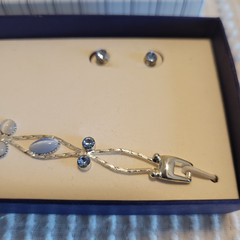 Crazy Horse/Liz Claiborne Bracelet & Earrings Rhinestone