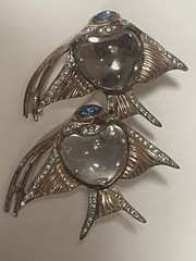 Coro Duette 1940s Vermeil Sterling Jelly Belly Angel Fish Brooch