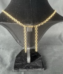 1928 Gold Tone Vintage Style Necklace 7” Long Glamorous Fashion Jewelry