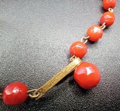 Red Lucite Necklace Faceted Beads Vintage West Germany Adjust 15.5 In Jewelry