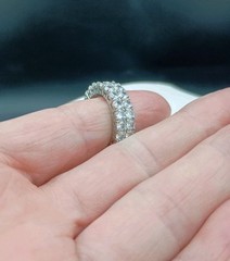 Vintage Eternity Band Ring Size 8 CZ Cubic Zirconia Multi Stone Silver Tone