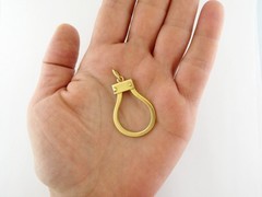 Vintage Italian 18K Yellow Gold Carabiner Clip Charm Holder Pendant