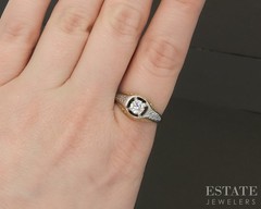 Vintage 14k Two Tone Gold OEC Natural .47ct Diamond Solitaire Ring 6.8g p18607