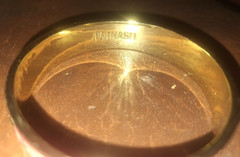 FORNASH Pink Enamel Gold Tone Slip-On 6″ Signed Bangle Bracelet
