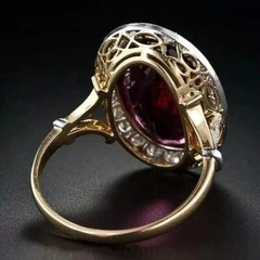 Art Deco Vintage Style Lab Created Diamond Engagement 14k Yellow Gold FN Ring
