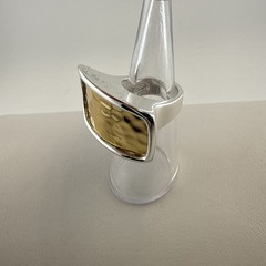 RLM Ring Robert Lee Morris Rectangle Modernist Bronze Bold Pinky Ring size 5 QVC