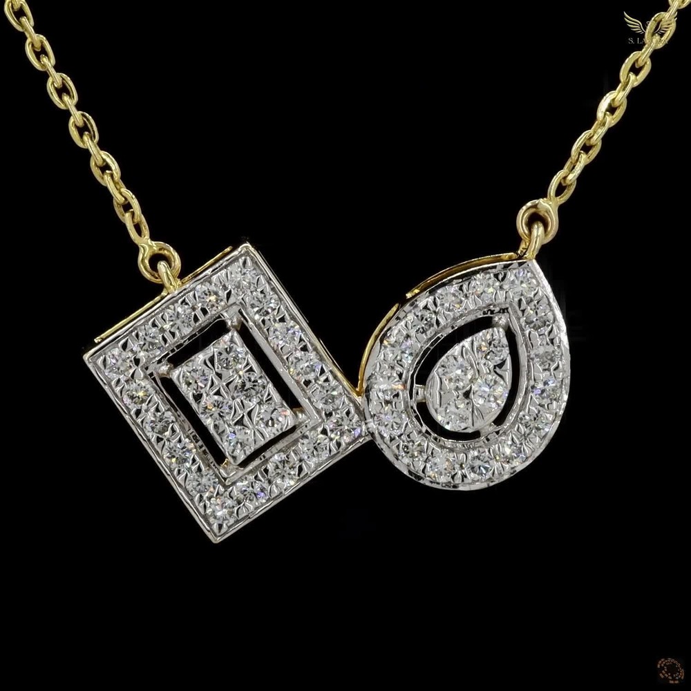 Lab Created Diamond 0.55ct Pendant Necklace Yellow Gold Plated Gift