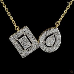 Lab Created Diamond 0.55ct Pendant Necklace Yellow Gold Plated Gift