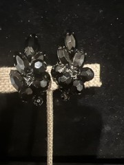 Juliana Book Piece. Black Navette, Chaton & Faceted Crystal Cha Cha Earrings