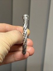 55. Vintage 925 Sterling Trinidad Cone end Twist Cuff bracelet 30.4g. 6 3/4′
