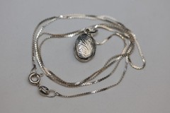 Engraved Locket Pendant Necklace Sterling Silver