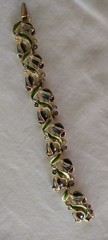 Rare Signed BSK Vintage Gorgeous Enameled AB Rhinestone flower 5 link Bracelet