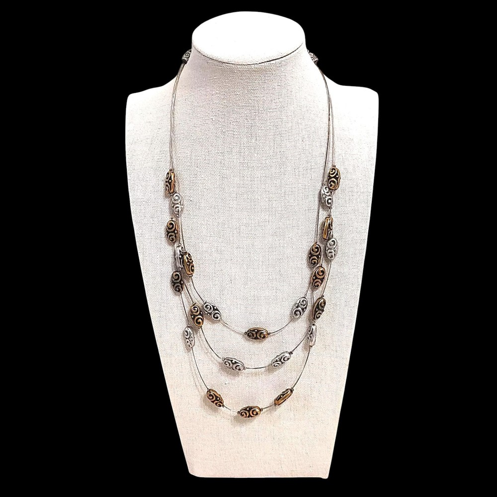 VTG Premiere Designs 3 Strand Everyday Simple Statement Necklace 20″
