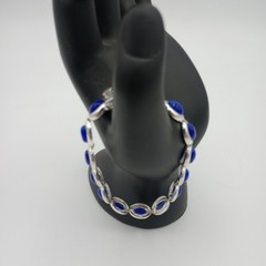 FAS DESIGNER Sterling Silver Blue Lapis Stone Bracelet Vintage Fashion Jewelry