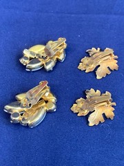 Vtg Clip-On Earring Lot Robert Rose Renoir Dalsheim Judy Lee Lisner Faux Gems