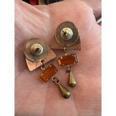 Vintage copper & brass dangle earrings