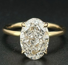 3.00CT Oval Cut White Moissanite Women’s Party Ring In Pure 10K Yellow Gold FN