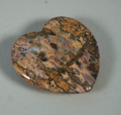 VINTAGE Seven 7 Heart Shape Natural Stone Gemstone Pendant Tiger Pattern