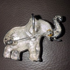Elephant Brooch, Pin, or Pendant-Silver Toned-1.75” W x 1.5” H. 66