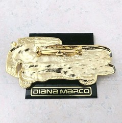 VTG Diana Marco 1959 Cadillac Convertible Pin Brooch Gold-toned Plated Pewter