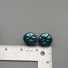 Vintage Button Style Screw Back Earrings Baby Blue Resin 1″