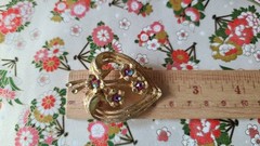 Aurora Borealis Crystal Heart Flower Brooch