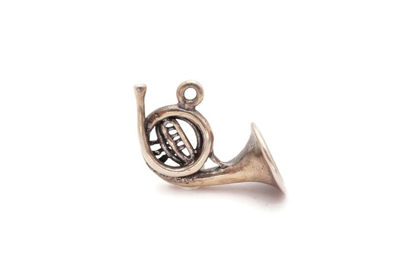 Vintage Sterling Silver 925 French Horn Charm