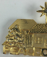 Vintage Casual Corner Sparkling Rhinestones “Peace on Earth” Brooch/Pin Signed