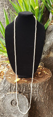 VINTAGE Necklace Faux Pearl Long 5 mm Pearls 56″ L Quality Knotted in Between