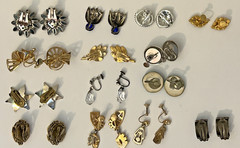 14 Pairs Vintage Clip On & Screw Back Earrings ~ Ralph Lauren Half Hoops