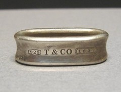 Vintage Tiffany & Co 925 Silver 1837 Scarf Ring Slide