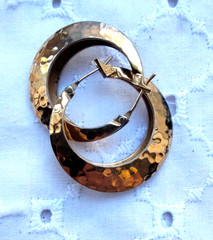 Vintage Pierced, Hoop, Drop Earrings Lot (10) Stars, Flowers, Rings