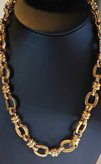 Vintage Francesca Visconti Chunky Gold Tone Chain Heavy Link Choker Necklace 20”