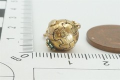 SMALL SCALE VINTAGE ENGLISH GOLD & SILVER MASONIC ORB / CROSS FOB CHARM