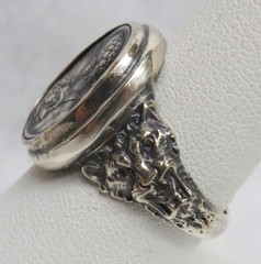 VINTAGE SILVER ROMAN GENERAL & EMPEROR SEPTIMUS SEVERUS CAMEO RING SIZE 8