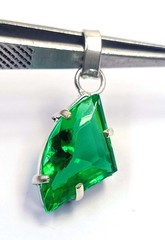 Natural Green Peridot 20 Ct Fancy Shape EGL 925 Sterling Pendant Free Chain 6MGE