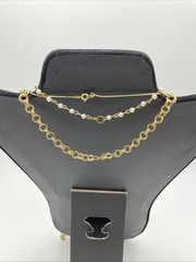 Vintage 9 Necklaces Faux Pearl Rhinestone Bead Gold Tone Wearable Or Sell